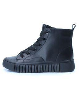 04-YSN2285-1 BLACK Ботинки женские зимние (натуральная и искусственная кожа, шерсть)