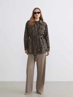 Desenli Kad?n Ka?e G?mlek Ceket