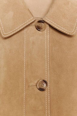 ZW COLLECTION LIMITED EDITION 100% SUEDE LEATHER JACKET - Zara фото 14