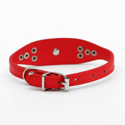 Ошейник-селедка со щенком, 29-32 х 2,5 см, искусственная кожа, красный - Пижон фото 2