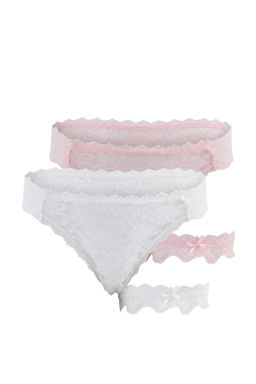 Ekru-Pembe 2li Dantel Tanga Kulot THMSS26KU00017