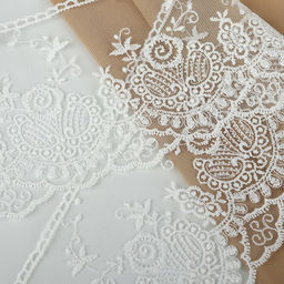 Кружево на сетке, 125 мм, 11±1 м, айвори