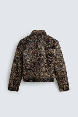 PRINTED SHEEPSKIN LEATHER JACKET - Zara фото 8