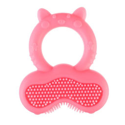 Прорезыватель силиконовый Крошка Я «Котик», массажер, от 3 мес., МИКС