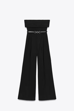 CREPE BUSTIER JUMPSUIT WITH BELT - Zara фото 7