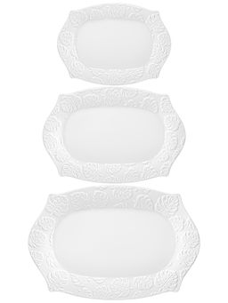 Набор 3 фигурных блюд 30,5*20,5*3,5 см Тропики, фарфор - Elan gallery фото 5