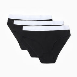 Набор трусов слипы MINAKU рубчик размер 48-50, цвет чёрный, 3 шт.