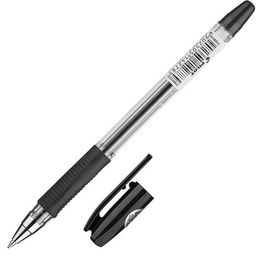 Ручка шариковая Pilot BPS черная 0,7 мм, прозрачный круглый корпус, грип