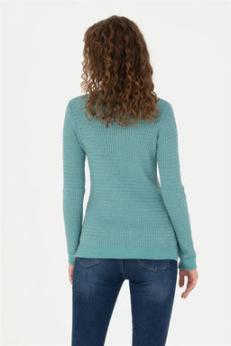 U. S. Polo Assn Женский мятный базовый свитер с круглым вырезом - U.s. polo assn фото 5