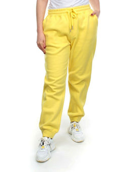 M049 YELLOW Брюки спортивные женские на флисе (100% хлопок) 7986 - Fashion фото 7