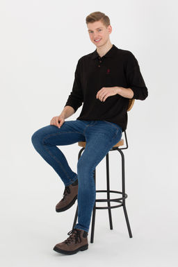 U. S. Polo Assn Мужской черный трикотаж с воротником-поло