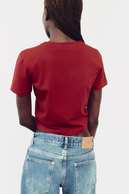 CROPPED STRETCH T-SHIRT - Zara фото 41