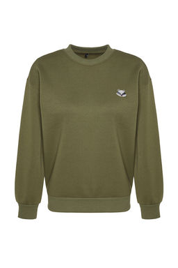 TRENDYOLMILLA Tas Animal Nak?sl? Regular/Normal Kal?p Kal?n Ici Polarl? Orme Sweatshirt TWOAW24SW00196 фото 7