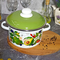 Кастрюля 5,5л цил. Авокадо 6RD221М белосн.