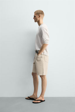 BERMUDA DENIM STRAIGHT FIT / Blanco roto