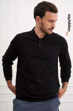 Мужской базовый лонгслив-поло Happyfox
