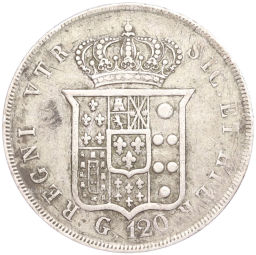 Монета 120 грано 1842 года Королевство Обеих Сицилий