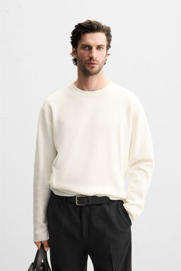 COTTON BLEND TEXTURED SWEATER - Zara фото 18