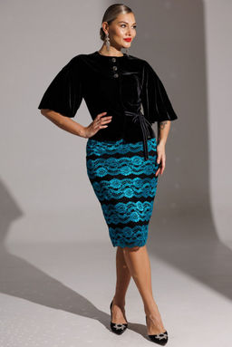 Костюм Мода Юрс 25-2623 черный_бирюза