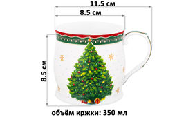 Кружка 350 мл 11,5*8,5*8,5 см Новогодняя елка зеленый узор NEW BONE CHINA - Elan gallery фото 2