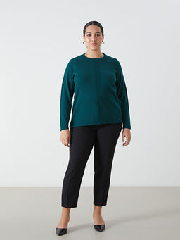 Bisiklet Yaka Dokulu Kad?n Triko Kazak