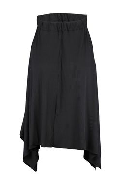 Siyah Volanl? Asimetrik Yuksek Bel Midi Esnek Orme Etek TWOAW20ET0440