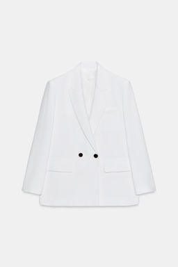 BLAZER CRUZADA OVERSIZE HOMBRERAS / Blanco - Zara фото 7
