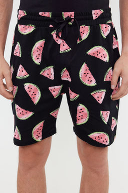 TRENDYOL MAN Siyah Couple/Cift Regular Fit Karpuz Desenli %100 Pamuklu Sortlu Erkek Pijama Tak?m? TMNSS24PT00050 - Trendyolmilla фото 4