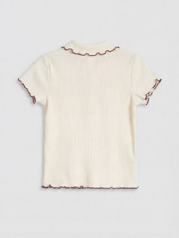 Bebe Yaka Bask?l? K?z ?ocuk Ti??rt