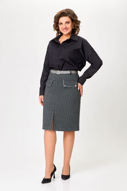 Блуза Swallow 803.2 черный+серебряный узор фото 175