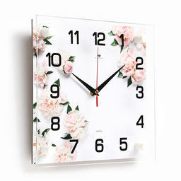 Часы настенные интерьерные «Цветы», бесшумные, плавный ход, 25×25 см, от батарейки 1×AA