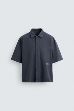 EMBROIDERED TEXTURED OVERSHIRT