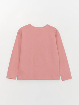 Bisiklet Yaka Bask?l? Uzun Kollu K?z ?ocuk Ti??rt - Waikiki фото 2