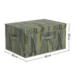 VAL GR-BOX-DDM Короб стеллажный с откидной стенкой, с крышкой, 50*35*25 см, GREEN, шт