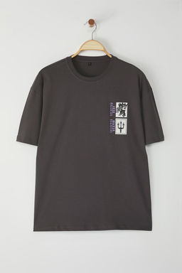 TRENDYOL MAN Lacivert Oversize/Genis Kesim K?sa Kollu Sanat Bask?l? 100% Pamuklu T-Shirt TMNSS21TS3559 - Trendyolmilla фото 33