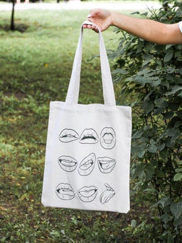 Эко-шоппер из 100% хлопка "LIPS"