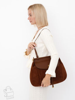 Сумка женская кожаная 1044M brown Polina&Eiterou