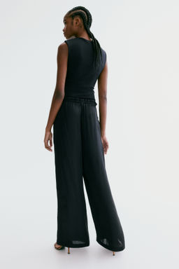 Pantal?n de sat?n con cord?n de ajuste - H&m фото 7