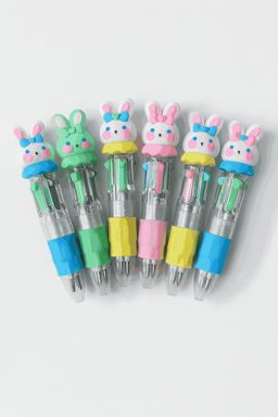 Разноцветная мини-ручка 4 в 1 "Cute bunnies", mix
