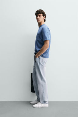 CAMISET PUNTO REGULAR FIT ALGOD?N / Azul - Zara фото 4