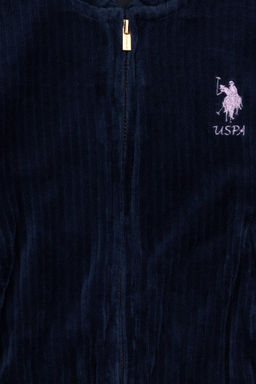 Свитшот для девочки U. S. Polo Assn темно-синий из хлопка - U.s. polo assn фото 4