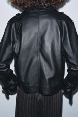 LEATHER JACKET ZW COLLECTION LIMITED EDITION - Zara фото 3