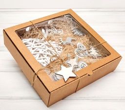 Коробка крафтовая с окошком 20*20*4 см TABOX PRO 1500 (25 шт) - No name фото 6