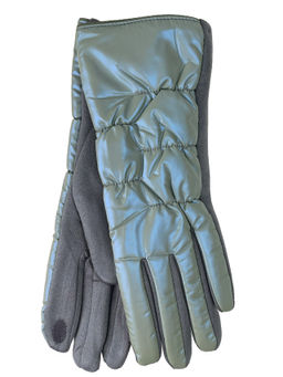 Элегантные женские перчатки из кожи и велюра, цвет шоколад - Greta фото 24