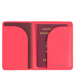Итальянская кожаная обложка для паспорта DuDu серии Hawaii | малиновый