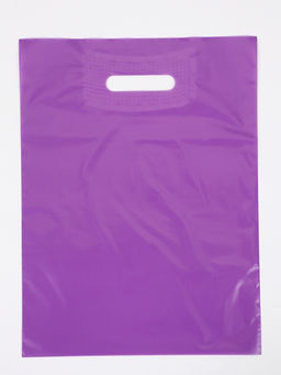 Цена за 50 шт. Пакет полиэтиленовый с вырубной ручкой, фиолетовый 30×40 см, 60 мкм