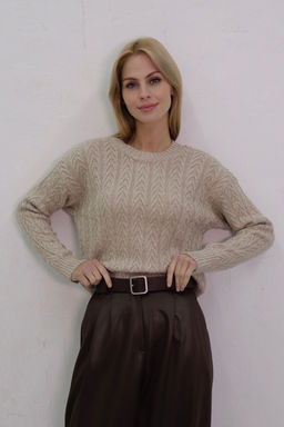 10718 Джемпер цвета льна - Martichelli фото 9