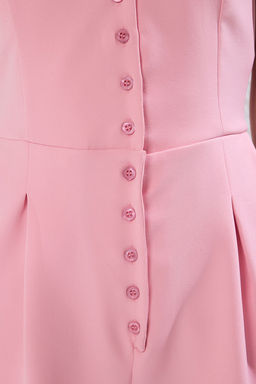 Pembe Genis Paca Dugmeli Mini Dokuma Tulum TWOSS25TU00011