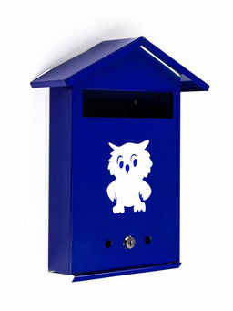 Ящик почтовый с замком, вертикальный "Филин", синий