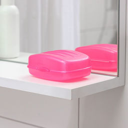 Цена за 4 шт. Мыльница с крышкой Радиан «Дорожная», пластик, 10×7×4.5 см, МИКС